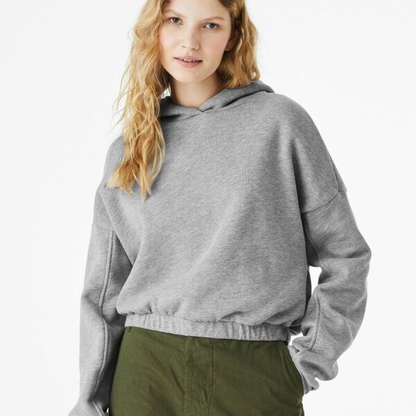 Women's FWD Fashion Sponge Fleece Cinched Bottom Hoodie Sweatshirt Thumbnail